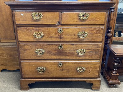 Lot 541 - Georgian mahogany chest of two short over...