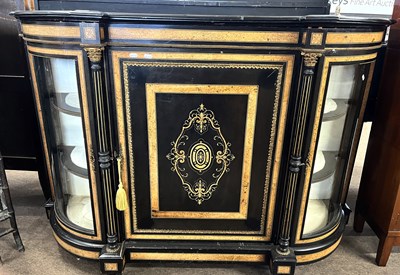 Lot 529 - A Victorian ebonised and inlaid credenza...