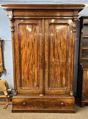 Lot 643 - A large Victorian mahogany wardrobe with...