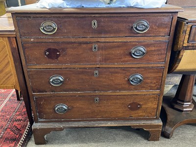 Lot 626 - Small 19th Century mahogany four drawer chest...