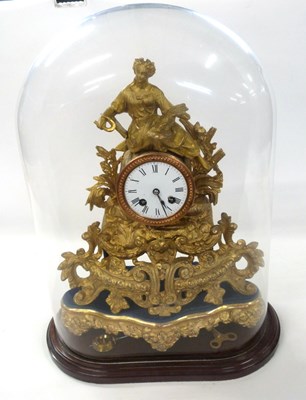 Lot 550 - A 19th Century French gilt metal mantel clock...