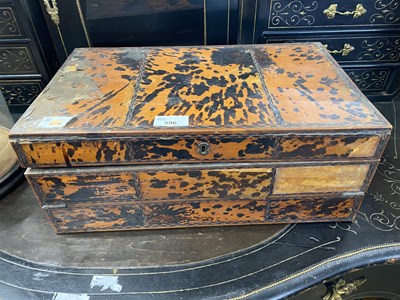 Lot 596 - A 19th Century tortoiseshell mounted writing...