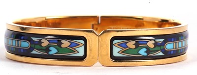 Lot 167 - An enamel hinged bangle by Michaela Frey, the...