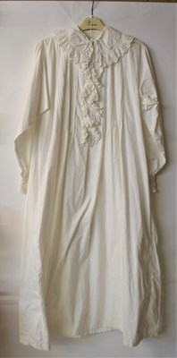 Lot 13 - A white cotton nightgown, with peter pan...