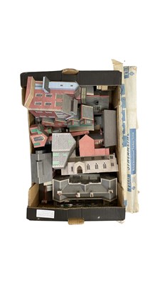 Lot 184 - A large box of cardboard railway diorama...