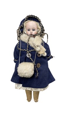 Lot 225 - An unmarked pre-1905 German bisque head doll...