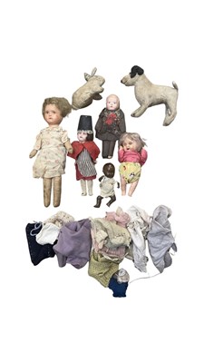 Lot 307 - A mixed lot of vintage dolls and soft toys, to...