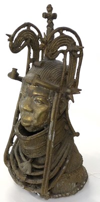 Lot 283 - A tribal African figure in Benin style, 50cm high