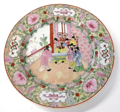 Lot 286 - A Chinese porcelain dish with polychrome...