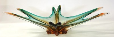 Lot 294 - A large Art Glass bowl of starfish shape in...