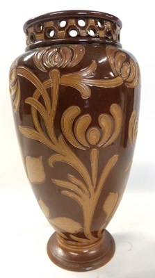 Lot 317 - A Doulton Lambeth vase decorated with tube...