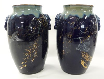 Lot 353 - A pair of continental porcelain vases, the...