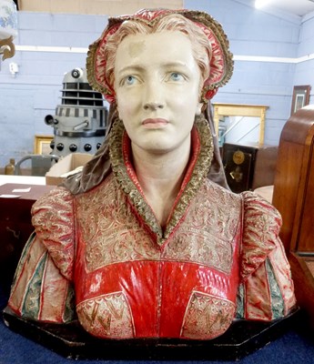 Lot 370 - A ceramic model of a Tudor lady, probably Mary...