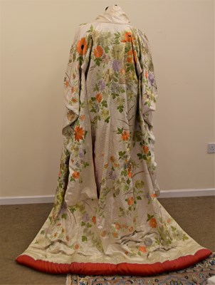 Lot 121 - A Japanese uchikake wedding kimono, with cream...