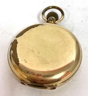 Lot 332 - A rolled gold Hunter pocket watch, the pocket...