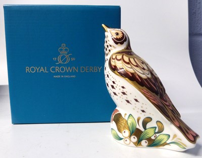 Lot 386 - Royal Crown Derby model of a Mistle Thrush,...