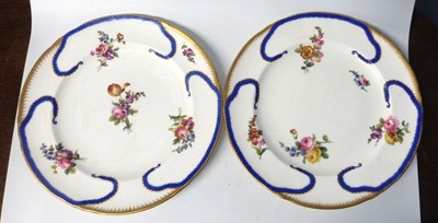 Lot 412 - A pair of Sevres style plates retailed by T...