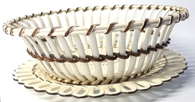 Lot 416 - A late 18th Century Wedgwood cream ware basket...