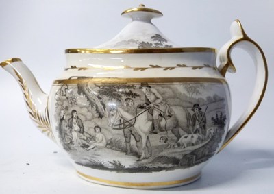 Lot 431 - Early 19th Century boat shaped teapot, number...