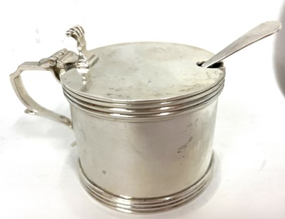 Lot 2 - An Elizabeth II large silver drum mustard of...