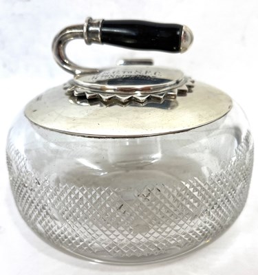 Lot 7 - An unusual antique silver and glass curling...