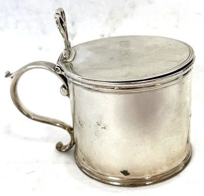 Lot 13 - A George III silver drum mustard of plain form,...