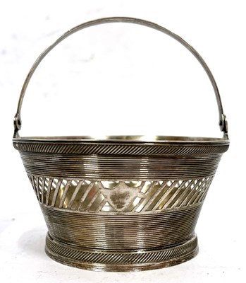 Lot 42 - An antique Dutch silver small sugar basket,...