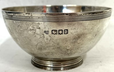 Lot 52 - George V silver bowl of circular plain form...