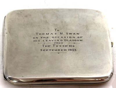 Lot 68 - A George V silver cigarette case of square...