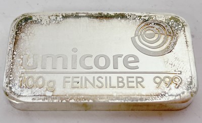 Lot 72 - A Umicore 100gm silver bar