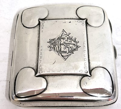 Lot 74 - Art Nouveau silver cigarette case of slight...