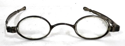 Lot 87 - Pair of Georgian silver spectacles having...