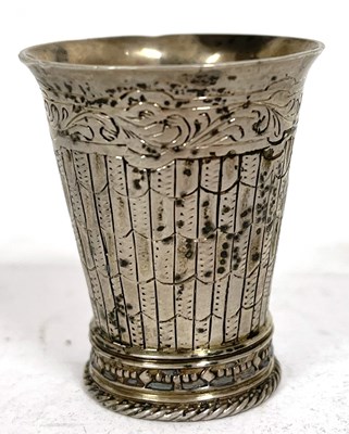 Lot 103 - A antique Dutch silver small beaker of...