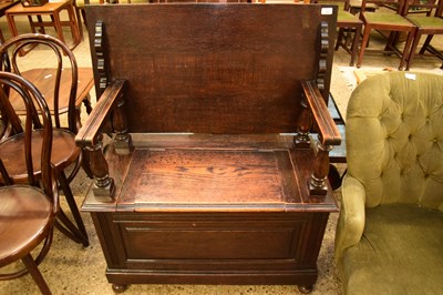 Lot 388 - 20TH CENTURY OAK MONKS BENCH, WITH STORAGE...