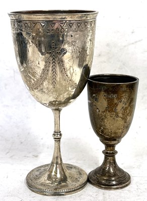 Lot 143 - Mixed Lot: A Victorian silver goblet chased...