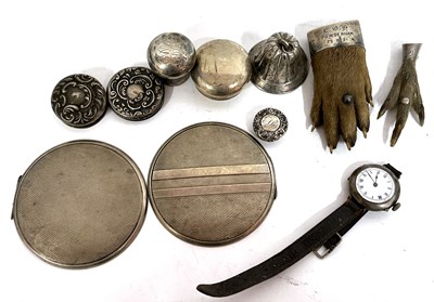 Lot 167 - Mixed Lot:  Art Deco ladies silver compact,...