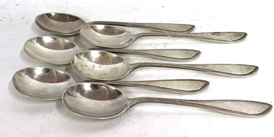 Lot 175 - Six George V silver dessert spoons, hallmarked...