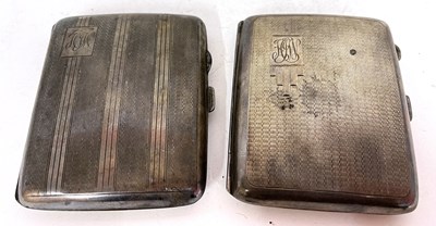 Lot 183 - Two George VI silver cigarette cases of...