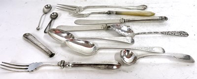 Lot 195 - Mixed Lot: Victorian long handled pickle fork,...