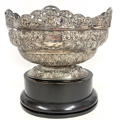 Lot 205 - A Victorian silver presentation bowl of oval...