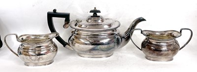 Lot 212 - Hallmarked silver three piece tea service...