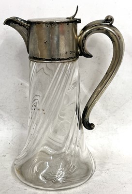 Lot 214 - Victorian silver mounted claret jug with clear...