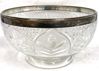 Lot 216 - An early 20th Century cut glass salad bowl...