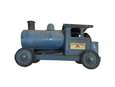 Lot 189 - A vintage blue tin-plate Triang steam train,...