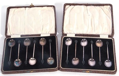 Lot 226 - Two cased sets of matching bean and coffee...