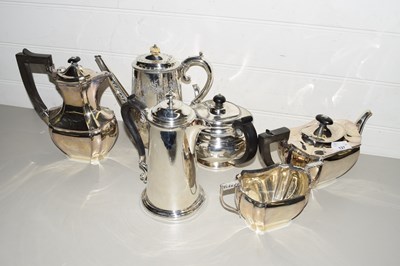 Lot 127 - MIXED LOT SILVER PLATED THREE PIECE TEA...