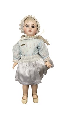 Lot 335 - A French bisque-head doll, marked to back of...