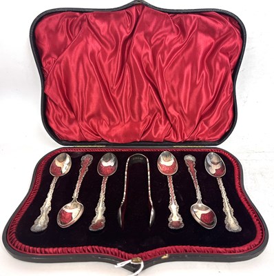 Lot 248 - A cased late Victorian set of silver teaspoons...