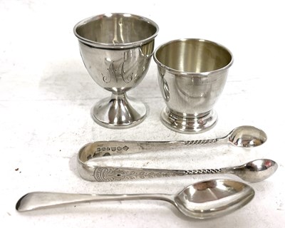 Lot 260 - Mixed Lot:  Two hallmarked silver egg cups,...