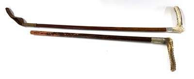 Lot 264 - Two riding crops having antler handles, one...